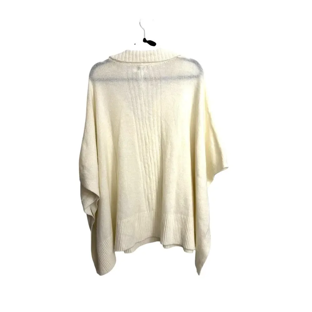A New Day Sweater Womens OS Poncho Oversized Dolman Collar Pullover Cream NWT
